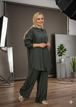 Ceremony Çapraz Cep Detaylı Pantolonlu Safari Takım