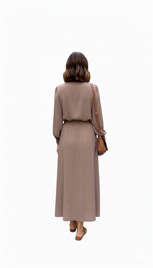 CEREMONY COOKIE ÖNÜ DERİ PARÇACIKLI BELİ LASTİK ETEKLİ TAKIM