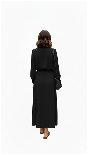 CEREMONY COOKIE ÖNÜ DERİ PARÇACIKLI BELİ LASTİK ETEKLİ TAKIM