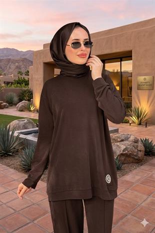 CEREMONY LOGO İŞLEMELİ TEN CEL LYOCELL SWETSHORT