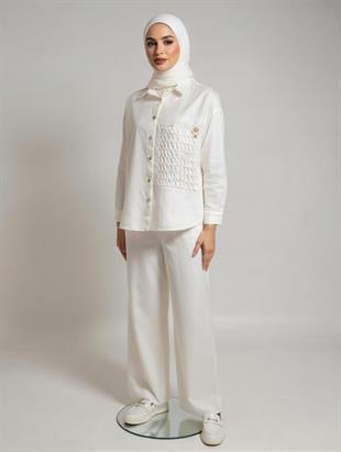 CEREMONY ÖNDEN ÇIT ÇITLI FİLE DETAYLI NEPTUN GÖMLEK