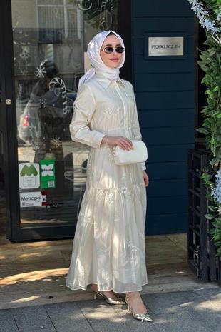 Ceremony PUL PAYET İŞLEMELİ İNCİ ELBİSE