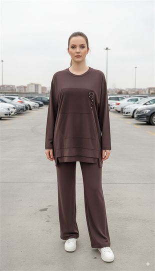 CEREMONY SOL GÖĞÜSÜ İŞLEMELİ PANTOLONLU BAMBU TAKIM