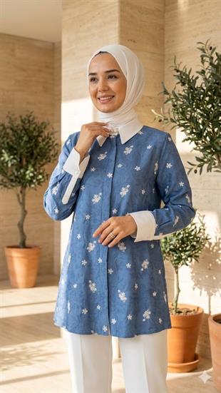 CLİO BEYAZ YAKA VE MANŞETLİ GÖMLEK