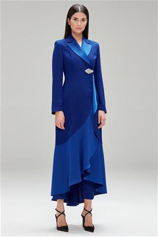 CLİO BROŞLU PARDESÜLÜ PANTOLONLU KREP TAKIM