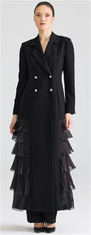 CLİO ETEK KISMI KAT KAT KREP CEKET