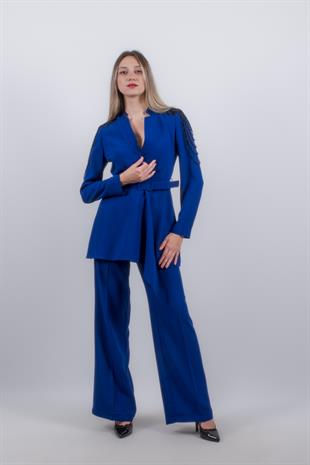 CLİO KREP KUMAŞ OMUZLARI TAŞ İŞLEMELİ TAKIM