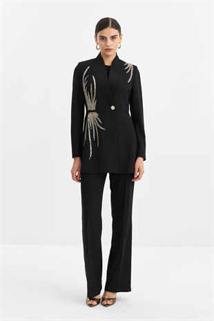 CLİO KREP KUMAŞ PUL PAYET NAKIŞLI TAKIM