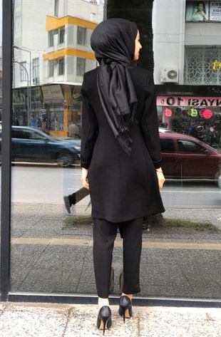 CLIO FRONT RUBBED STONE CREPE SUIT