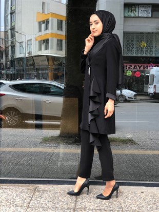 CLIO FRONT RUBBED STONE CREPE SUIT