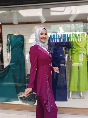 CLİO YAKA TAŞLI PANTALON CEKET TAKIM