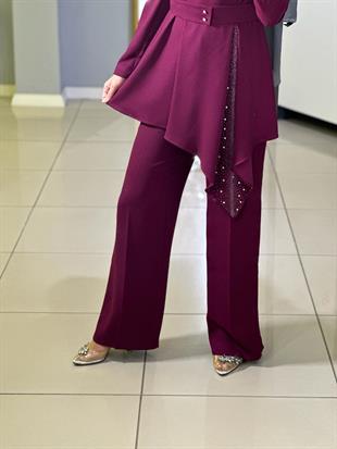 CLİO YAKA TAŞLI PANTALON CEKET TAKIM