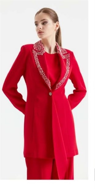 CLIO COLLAR CREPE SUIT WITH STONES