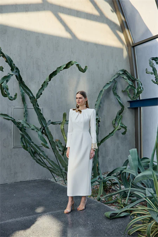 JAMİLA SARAH ALİNA KREP SADE ŞIK ELBİSE