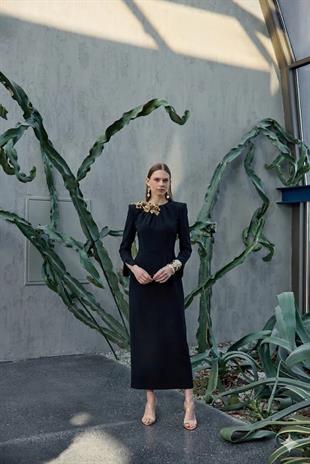 JAMİLA SARAH ALİNA KREP SADE ŞIK ELBİSE