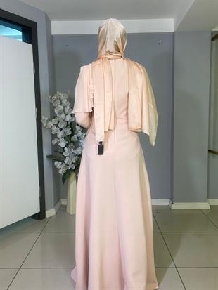 JAMİLA SARAH ALLER ŞİFONLU GOLD APLİKELİ ELBİSE