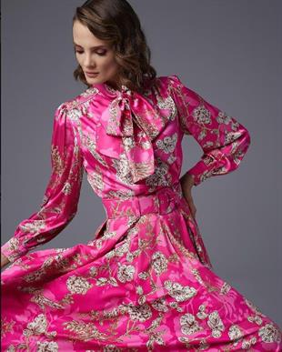 JAMİLA SARAH TEK TARAFI ŞİFONLU İNCİ İŞLEMELİ TAKIM