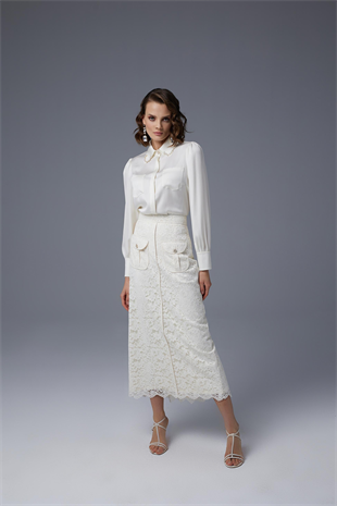 JAMİLA SARAH İNCİ YAKALI BLUZ