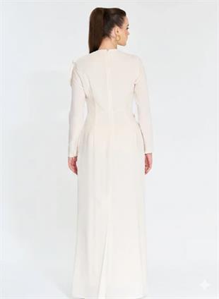 JAMİLA SARAH KREP KUMAŞ LAL ELBİSE