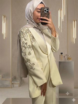 JAMİLA SARAH KREP KUMAŞ TAŞLI ZEYLAN TAKIM