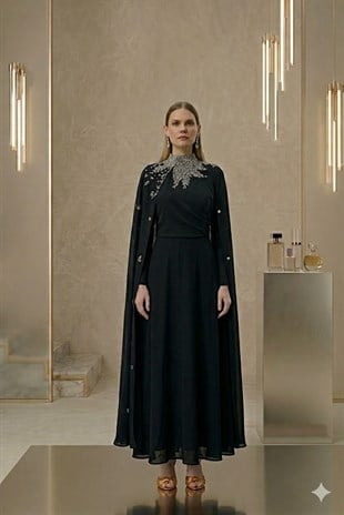JAMİLA SARAH KREP ZELA DRESS ABİYE ELBİSE