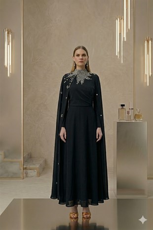 JAMİLA SARAH KREP ZELA DRESS ABİYE ELBİSE