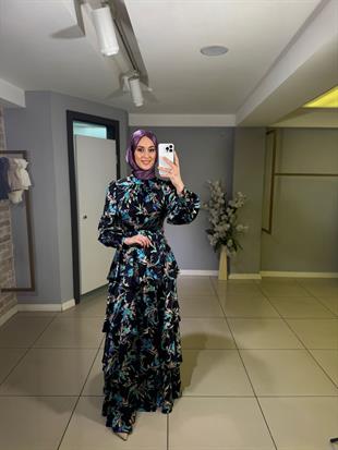 JAMİLA SARAH LİVA KAT KAT ELBİSE