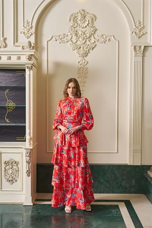 JAMİLA SARAH LİVA KAT KAT ELBİSE