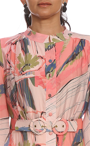 JAMİLA SARAH MEHTAP PAMUKLU KETEN ELBİSE