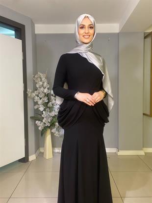 JAMİLA SARAH YANLARI DRAPELİ BALIK ELBİSE