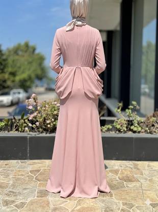 JAMİLA SARAH YANLARI DRAPELİ BALIK ELBİSE