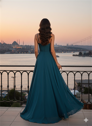 KATRE KESME TAŞLI ABİYE ELBİSE