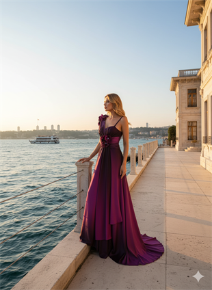 KATRE SATEN ABİYE ELBİSE