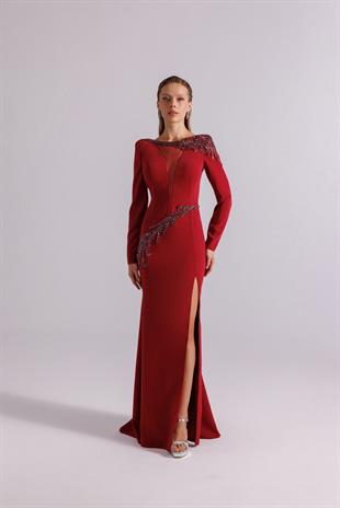 KENZEL AKSESUAR APLİKLİ BALIK ABİYE ELBİSE