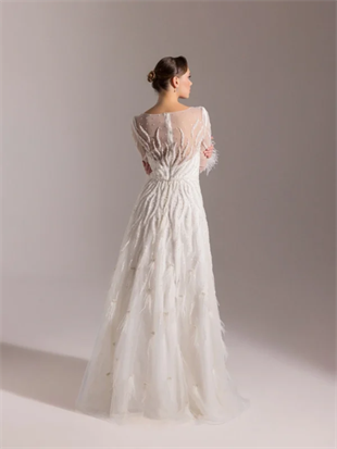 KENZEL Full Beden İşlemeli Kabarık Uzun Abiye Elbise