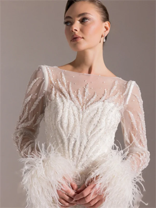 KENZEL Full Beden İşlemeli Kabarık Uzun Abiye Elbise