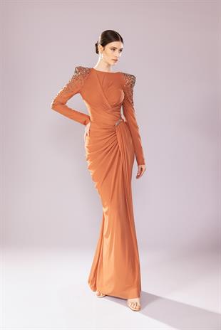 KENZEL KOLLARI TAŞLI ABİYE ELBİSE