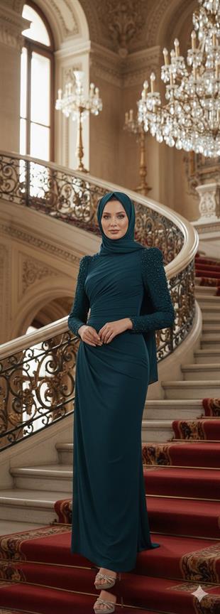 KENZEL KOLLARI TAŞLI ABİYE ELBİSE