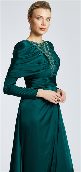 KENZEL SATIN EVENING DRESS