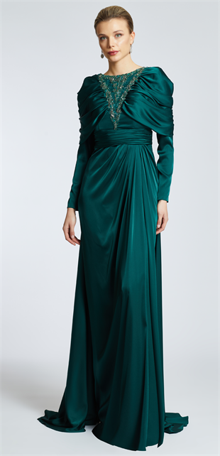 KENZEL SATIN EVENING DRESS