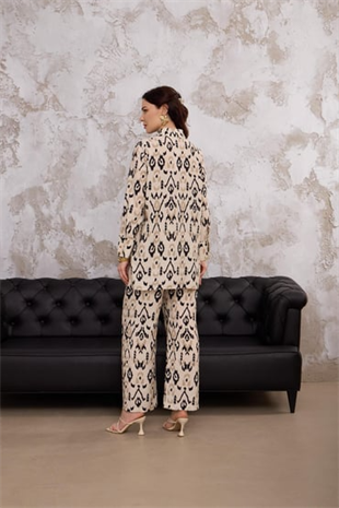 Merwe by moodbasic ETNİK DESENLİ İŞLEMELİ CUPRA TAKIM