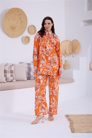 Merwe by moodbasic PULPAYETLİ DESENLİ TAKIM