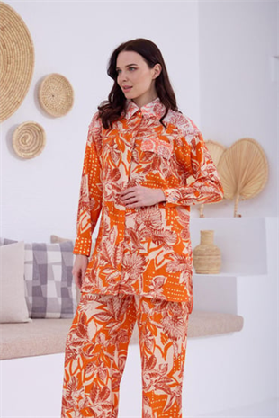 Merwe by moodbasic PULPAYETLİ DESENLİ TAKIM