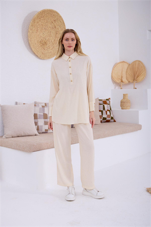 Merwe by moodbasic ŞEFFAF TAŞLI CUPRA KETEN TAKIM