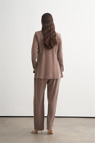 Merwe By Moodbasic YAKASI BONCUKLU PALAZZO PANTOLONLU TAKIM