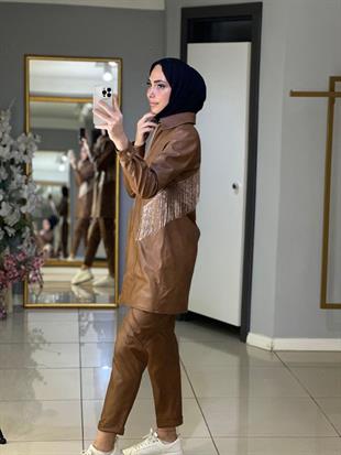 MİARUJ  DUBLE PAÇA DERİ PANTOLON