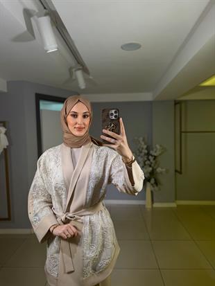 MİARUJ OMUZLARI TAŞLI FİLE KİMONA