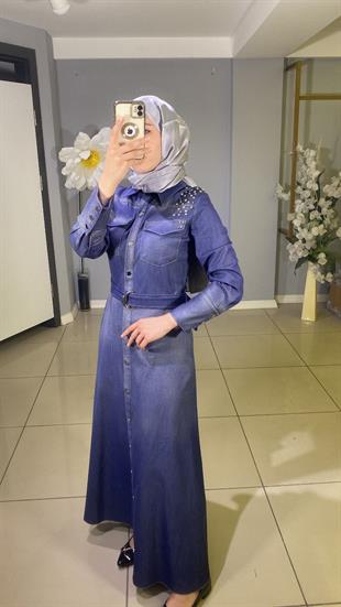 MİARUJ TAŞLI KOT ELBİSE