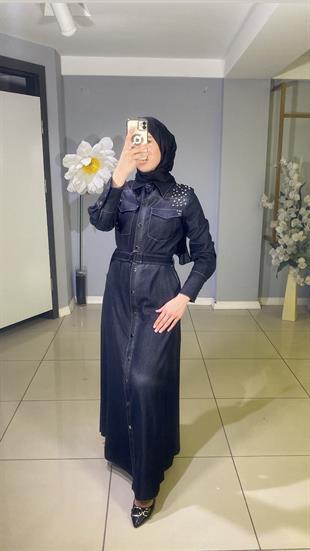 MİARUJ TAŞLI KOT ELBİSE