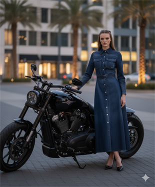 MİARUJ TAŞLI KOT ELBİSE